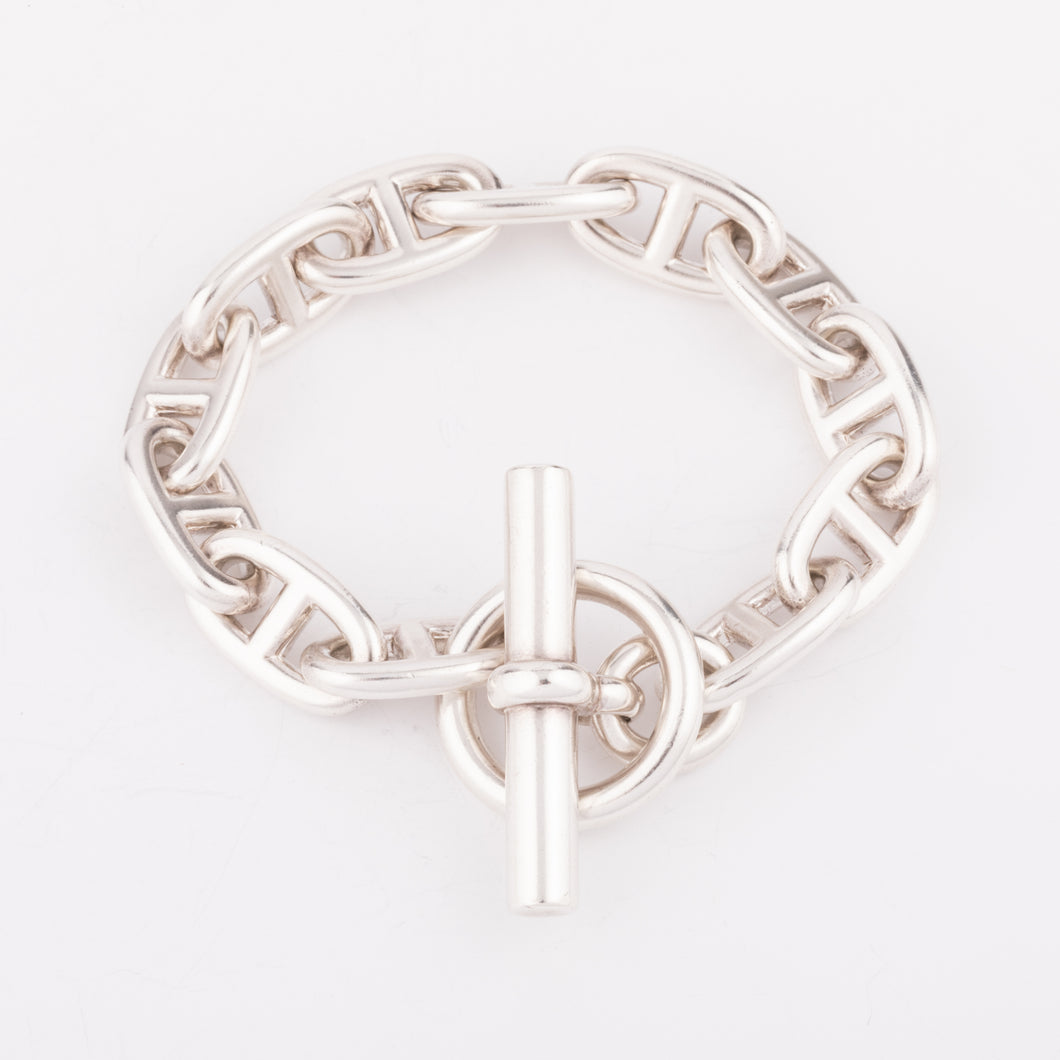 Bracelet en argent de la maison Hermés modèle chaine d'ancre
