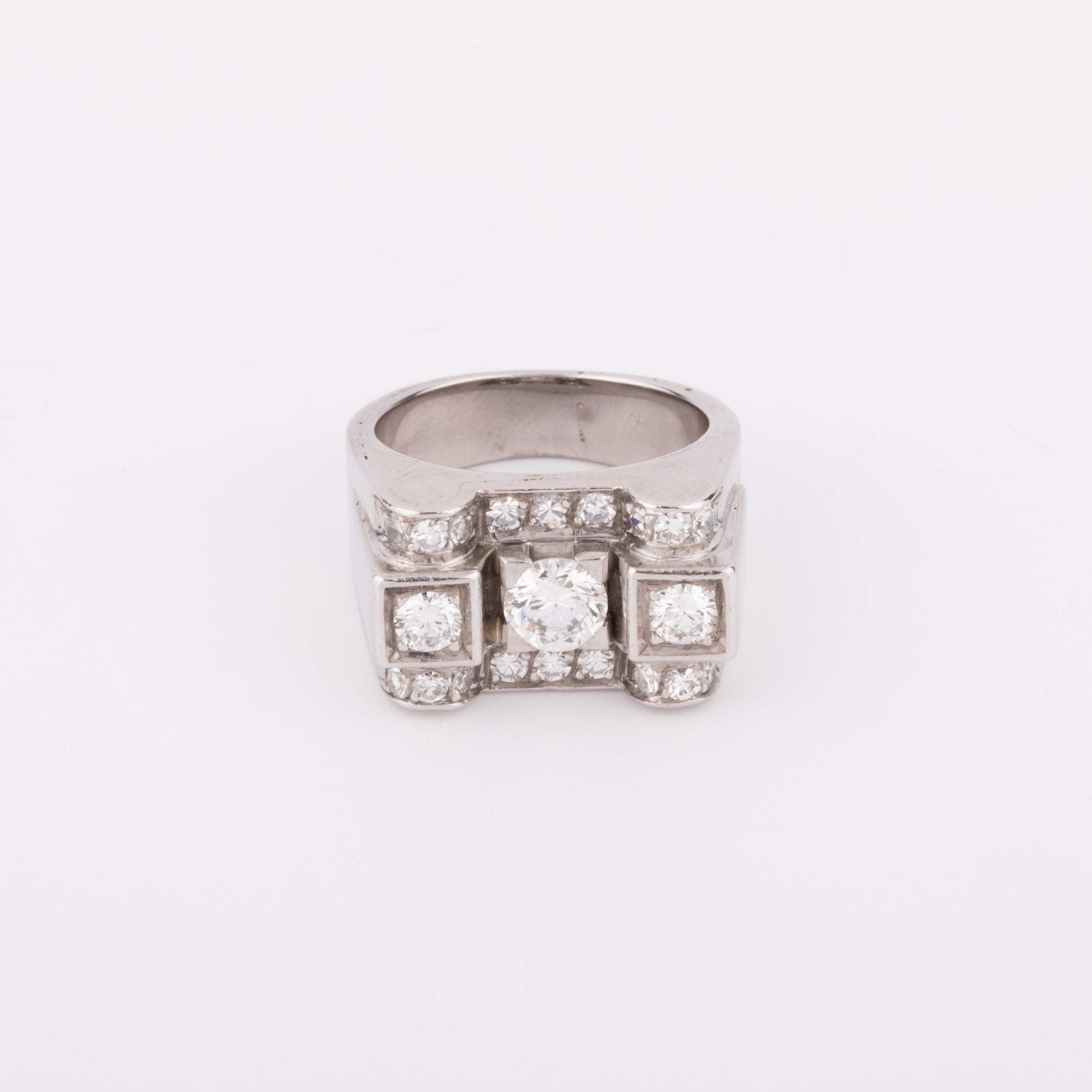 Bague platine et diamant