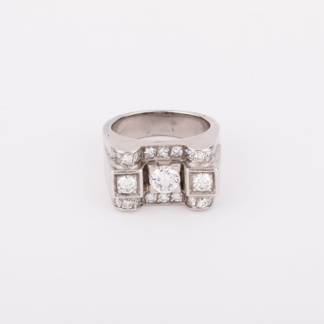 Bague platine et diamant