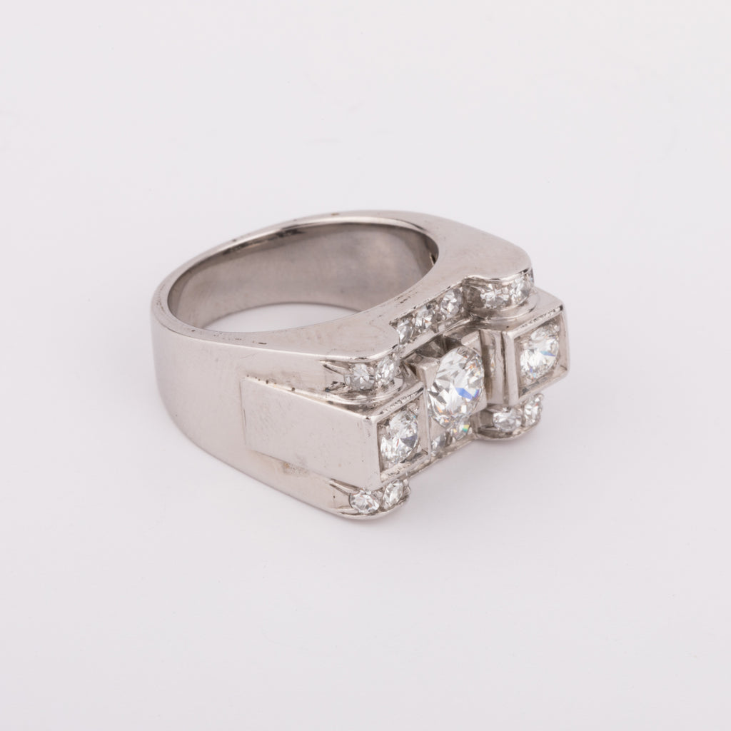 Bague platine et diamant