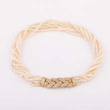 Charger l&#39;image dans la galerie, Collier en perles multirangs et fermoir en diamants
