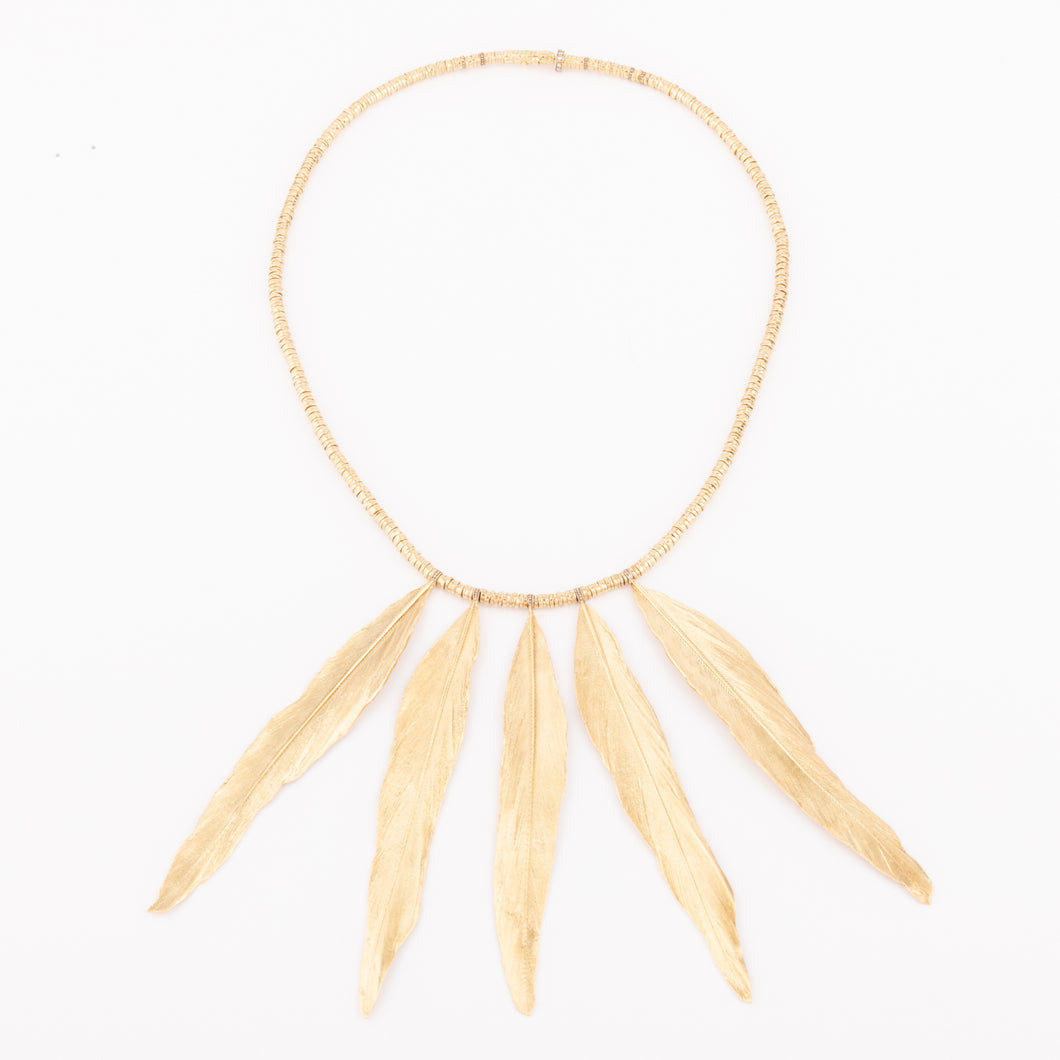 Collier en or H.Stern formant des plumes en or