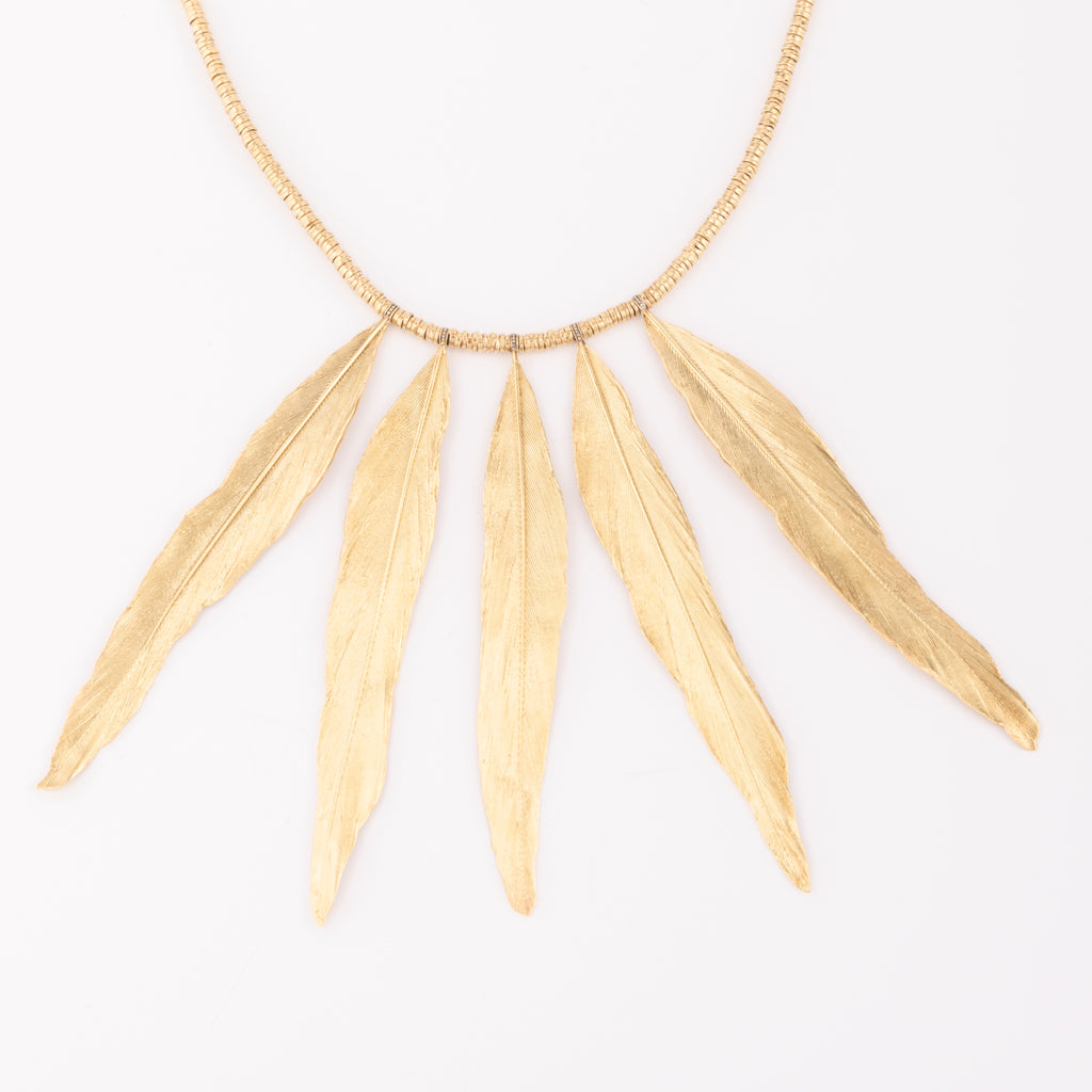 Collier en or H.Stern formant des plumes en or