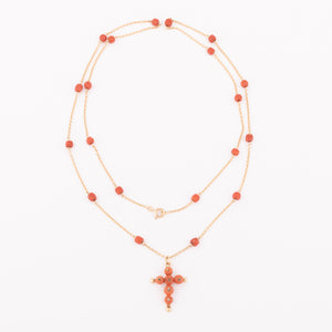 Sautoir en or et corail