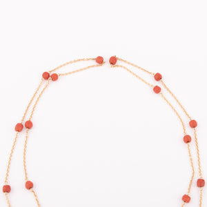 Sautoir en or et corail