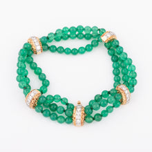 Charger l&#39;image dans la galerie, Bracelet Van Cleef and Arpels en chrysoprase diamants or jaune
