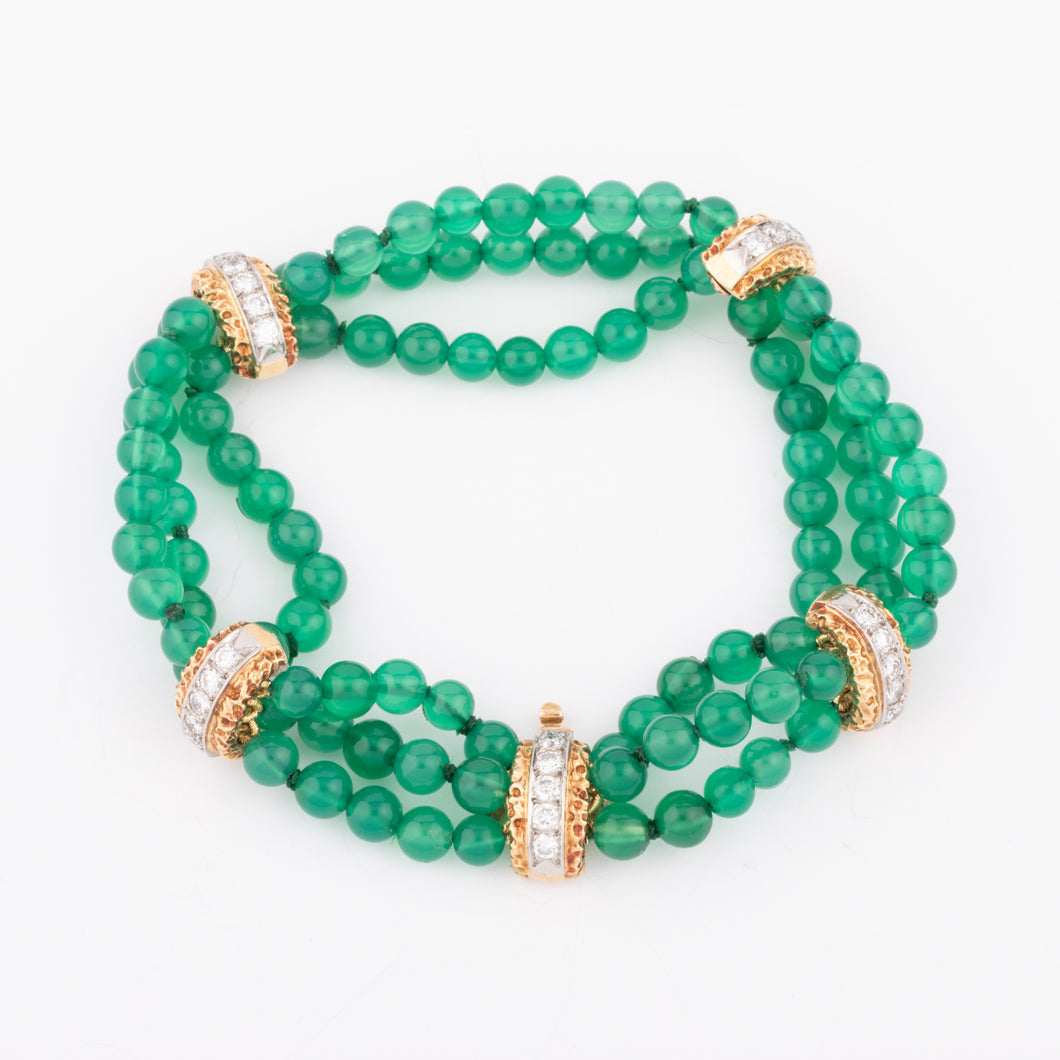 Bracelet Van Cleef and Arpels en chrysoprase diamants or jaune