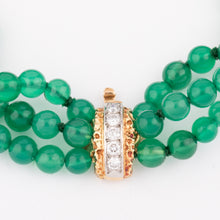 Charger l&#39;image dans la galerie, Bracelet Van Cleef and Arpels en chrysoprase diamants or jaune
