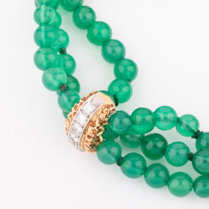 Bracelet Van Cleef and Arpels en chrysoprase diamants or jaune