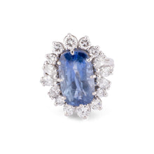 Charger l&#39;image dans la galerie, Bague entourage saphir naturel et diamant
