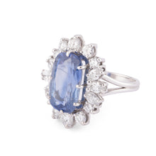 Charger l&#39;image dans la galerie, Bague entourage saphir naturel et diamant
