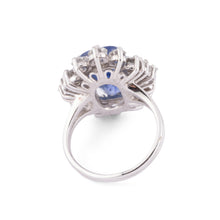 Charger l&#39;image dans la galerie, Bague entourage saphir naturel et diamant
