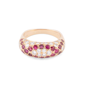 Bague or jaune Boucheron rubis et diamants