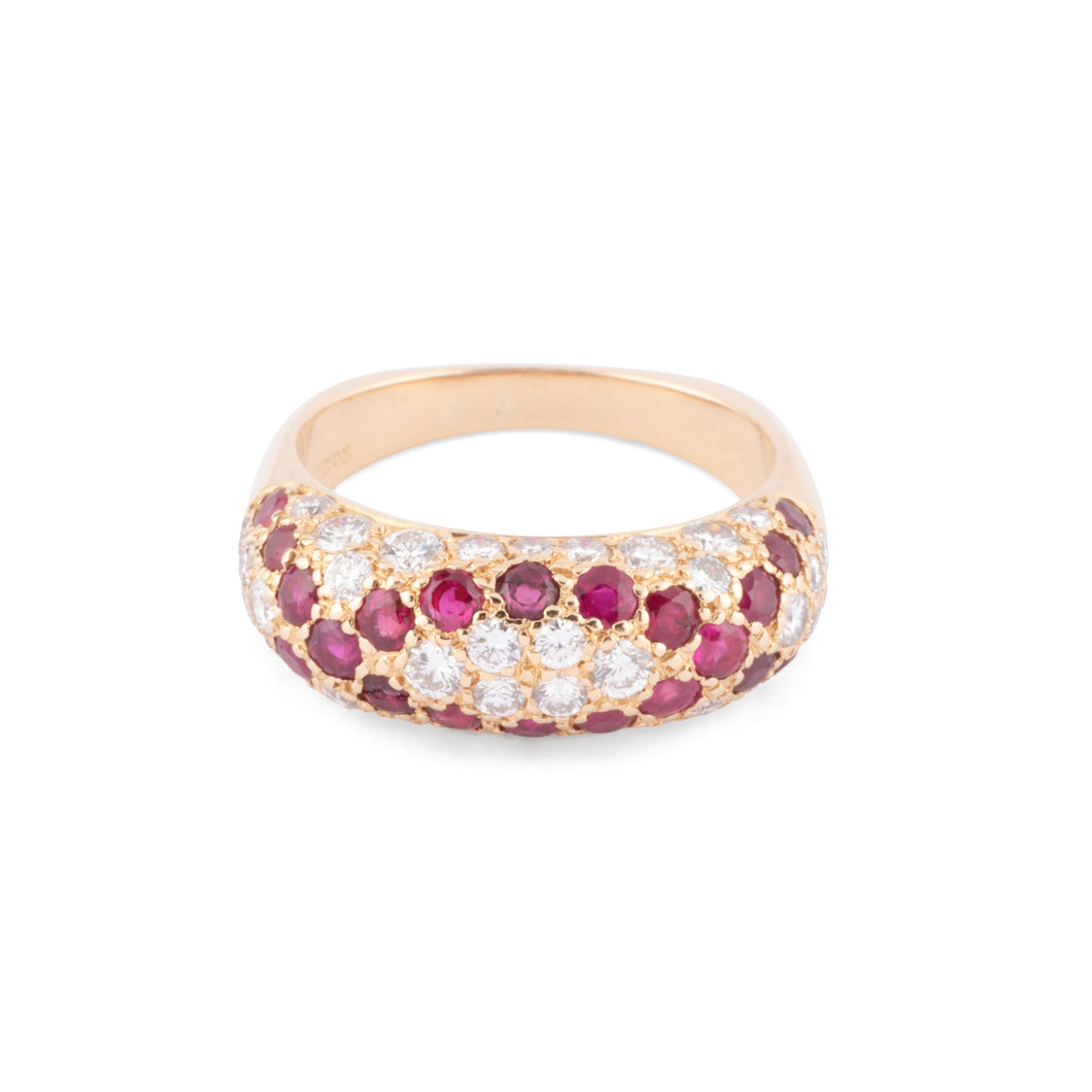 Bague or jaune Boucheron rubis et diamants