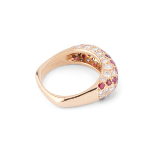 Bague or jaune Boucheron rubis et diamants