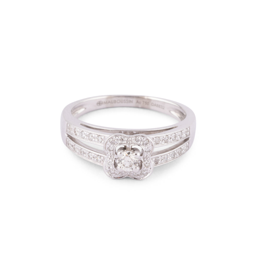 Bague or gris et diamant  de la maison Mauboussin