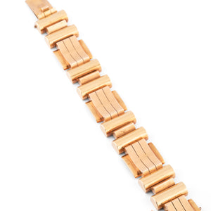 Bracelet Tank en or rose et jaune des années 1945-1955