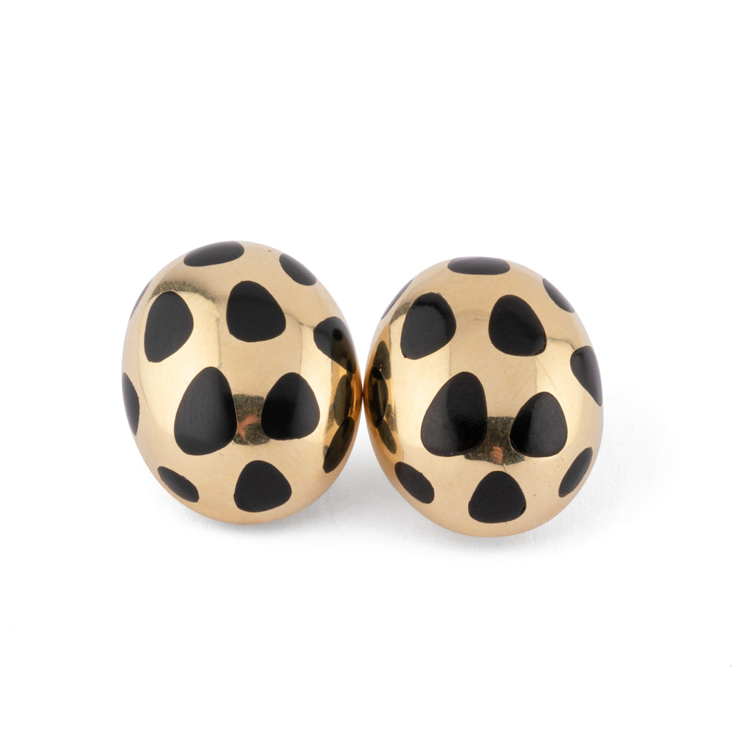 Boucle d'oreilles or jaune et jade noir Angela Cummings pour Tiffany