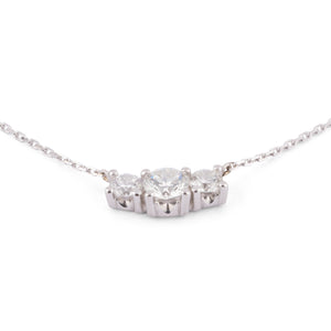 Collier or gris 3 diamants