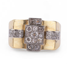 Charger l&#39;image dans la galerie, Bague Tank en platine et or
