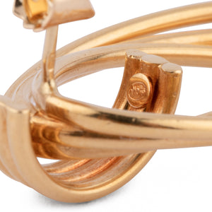 Boucles d'oreilles or jaune anneaux entrelacés