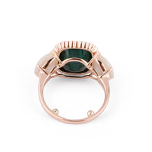 Charger l&#39;image dans la galerie, Bague en or jaune malachite,nacre et diamants
