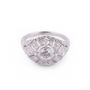 Bague dôme platine diamant