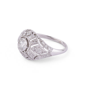 Bague dôme platine diamant
