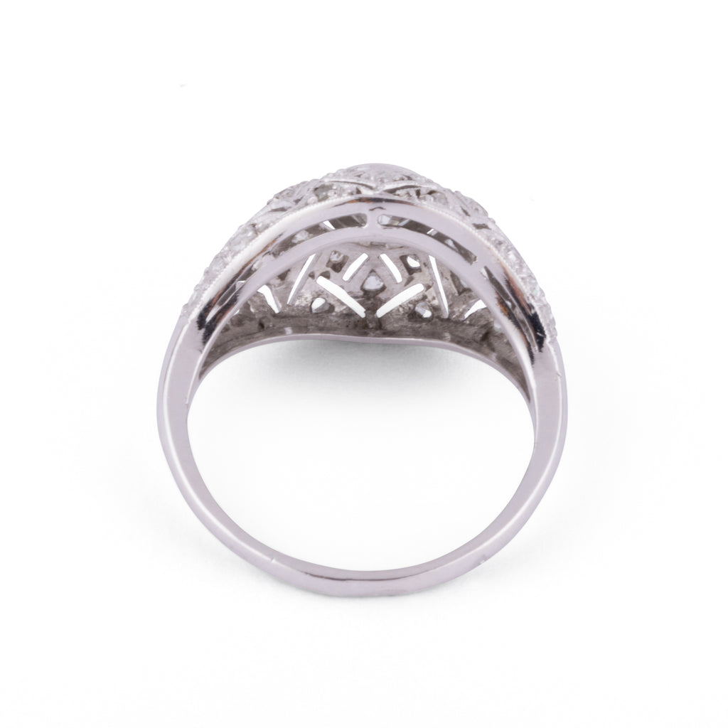 Bague dôme platine diamant