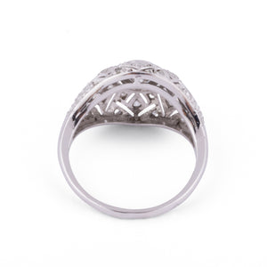 Bague dôme platine diamant