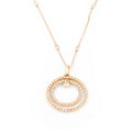 Collier en or jaune motif en diamant sur longue chaine alternée de diamant