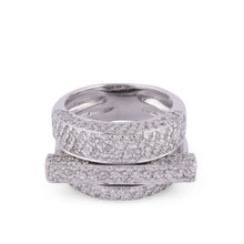 Charger l&#39;image dans la galerie, Bague en or gris et diamants asymétrique
