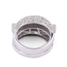 Charger l&#39;image dans la galerie, Bague en or gris et diamants asymétrique

