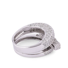 Charger l&#39;image dans la galerie, Bague en or gris et diamants asymétrique
