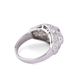 Bague dôme en platine