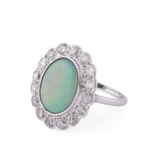 Charger l&#39;image dans la galerie, Bague en platine diamants et opale
