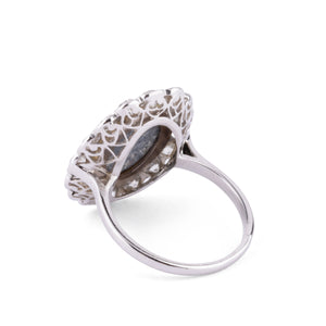 Bague en platine diamants et opale