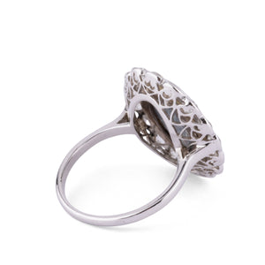 Bague en platine diamants et opale