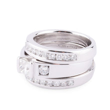 Charger l&#39;image dans la galerie, Bague or gris et diamant princesse
