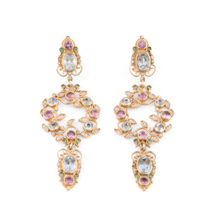 Boucles d'oreilles or jaune  formant de fleurs du créateur Papi Percossi