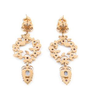 Boucles d'oreilles or jaune  formant de fleurs du créateur Papi Percossi