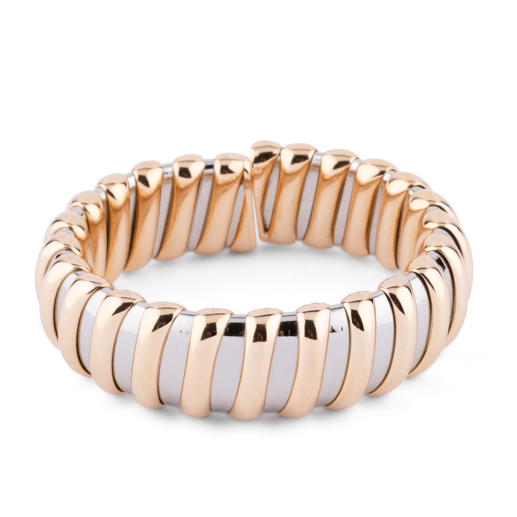 Bracelet or et acier de la maison Bvlgari