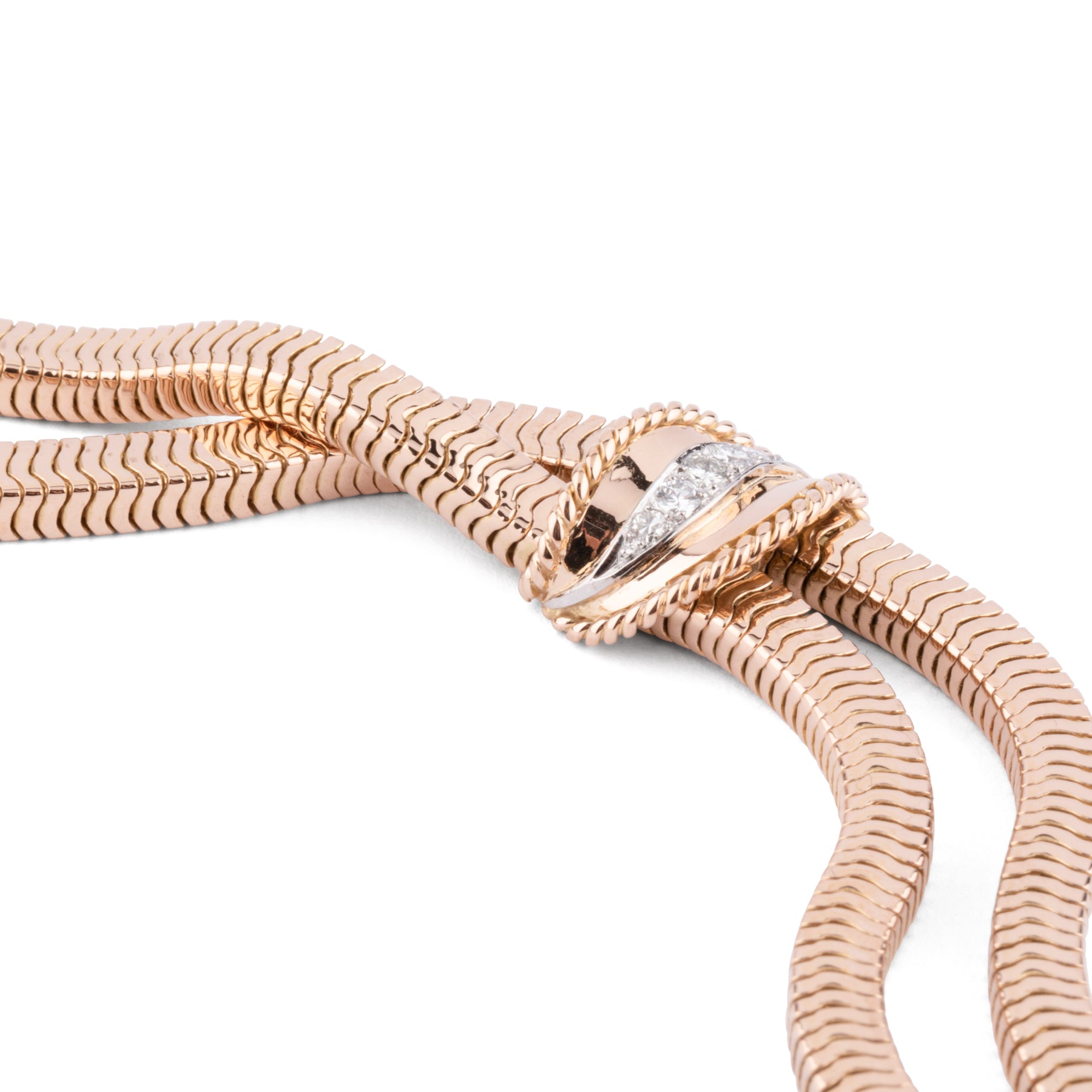 Collier or jaune double rang maillon lisse