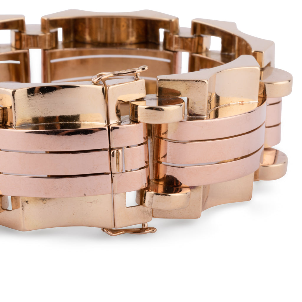 Bracelet tank or jaune et rose