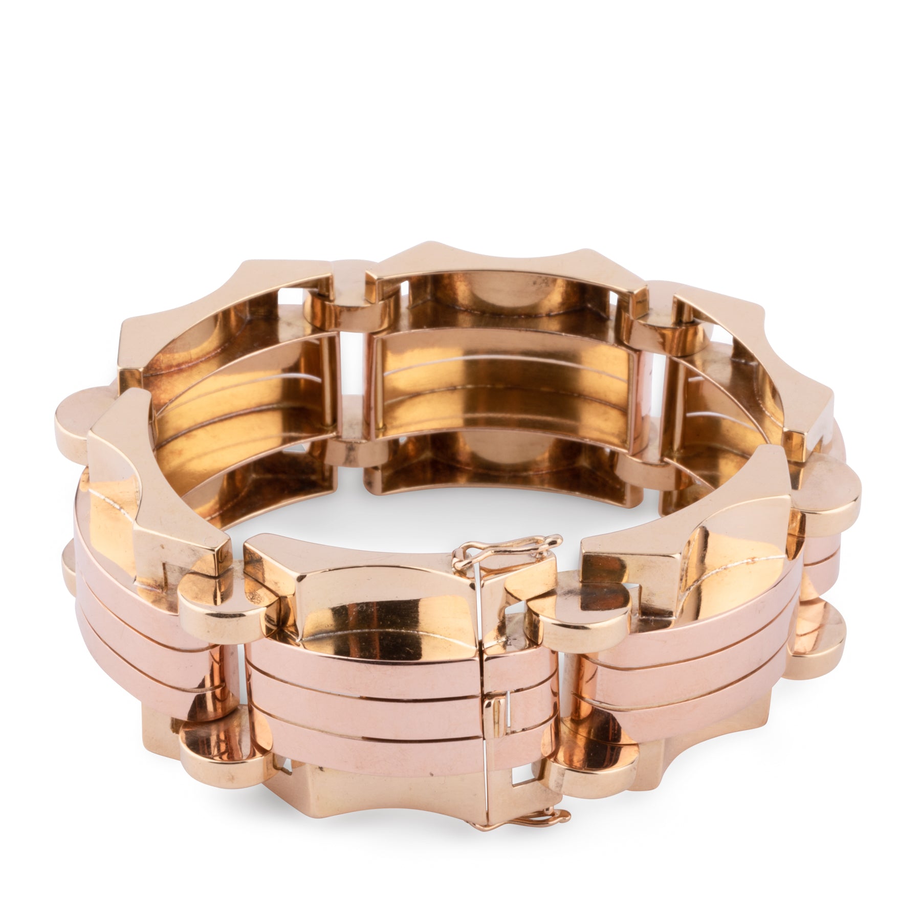 Bracelet tank or jaune et rose