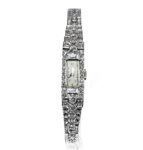 Charger l&#39;image dans la galerie, Montre en platine et diamants Art Deco - adalgyseboutique
