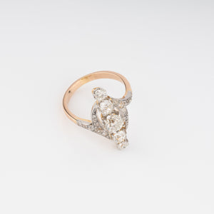 Bague or marquise diamants