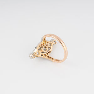 Bague or marquise diamants