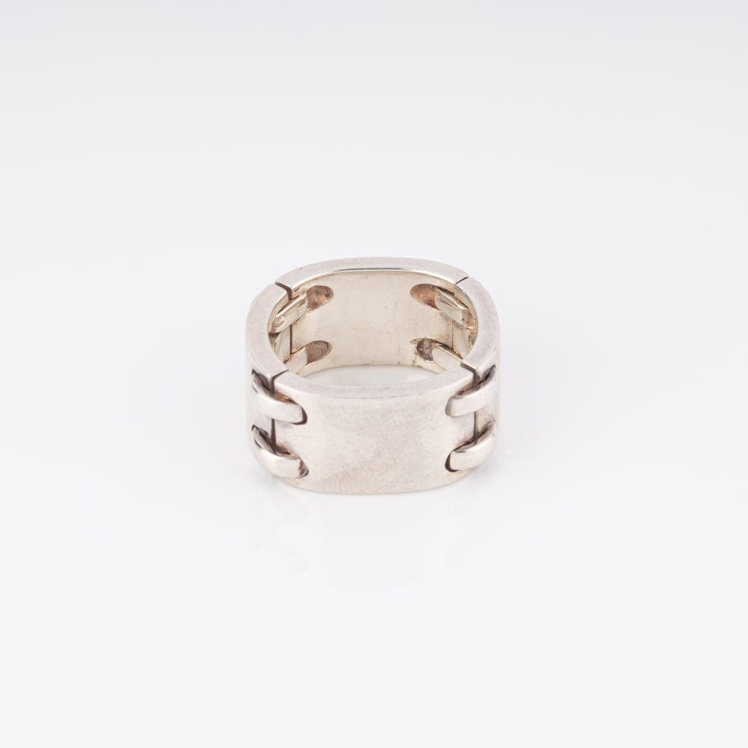 Bague en argent signée de la maison Hermès Vintage