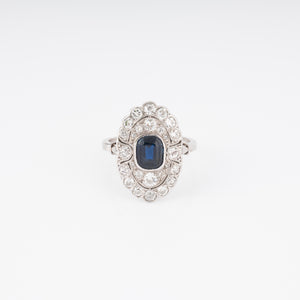 Bague marquise en platine